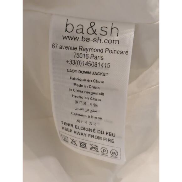 BA&SH Puffer Jacket Kali Double Breasted Hooded Cream Size 2 Oversized Designer - Picture 12 of 14